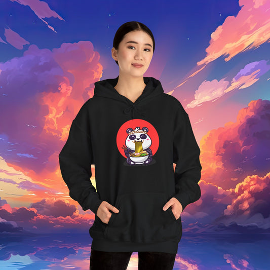 Cute Panda Noodle Hoodie - Cozy Unisex Heavy Blend Sweatshirt for Animal Lovers